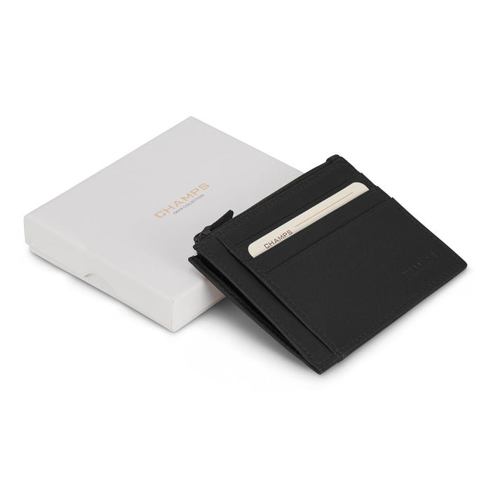 Onyx / Leather Zip Card Case *Drop Ship*