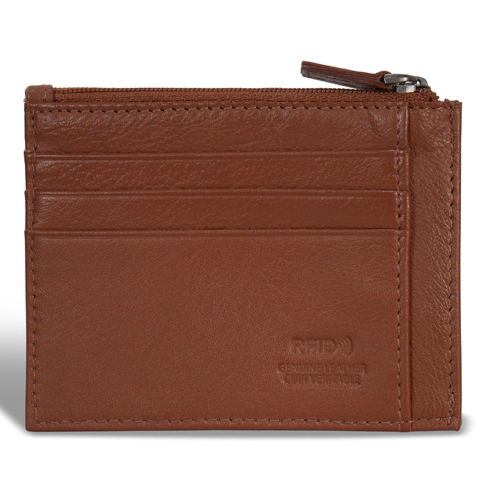 Onyx / Leather Zip Card Case *Drop Ship*