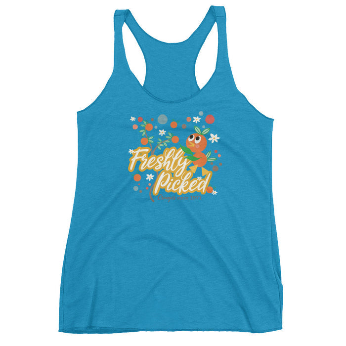 Orange Bird Tank Top Freshly Picked Oranges for Flower and Garden Ladies Racerback Tank