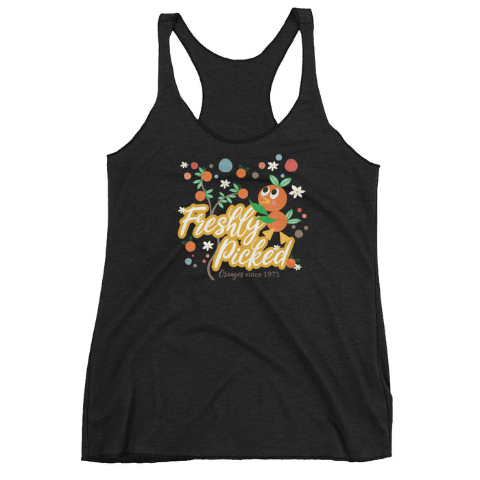 Orange Bird Tank Top Freshly Picked Oranges for Flower and Garden Ladies Racerback Tank
