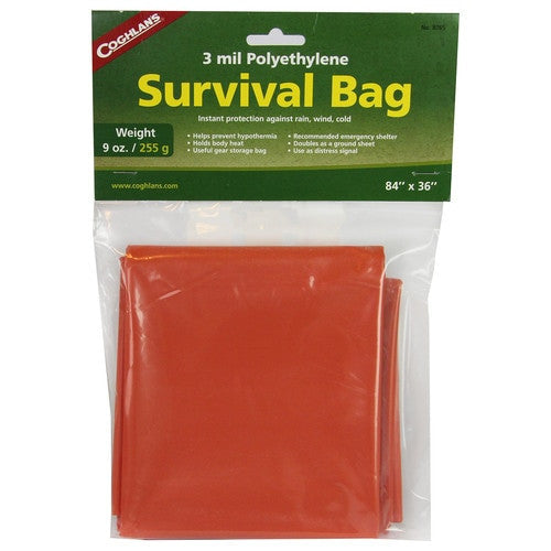 Orange Survival Bag, In packaging