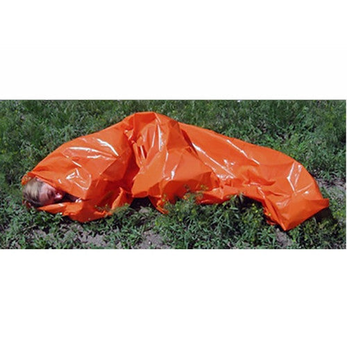 Orange Survival Bag, In action