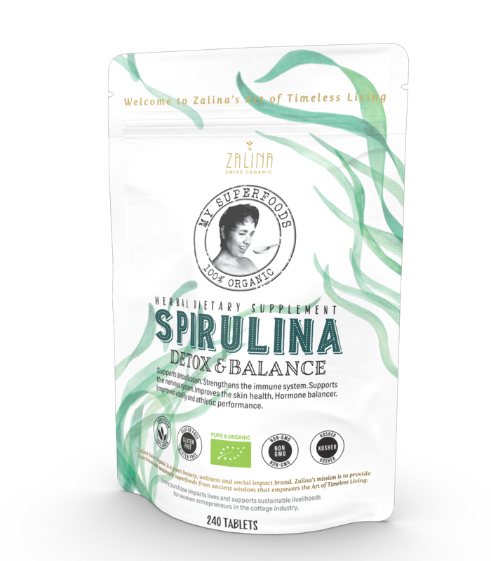 Organic Spirulina - Cleanse and Balance 240 Tablets, Vegan