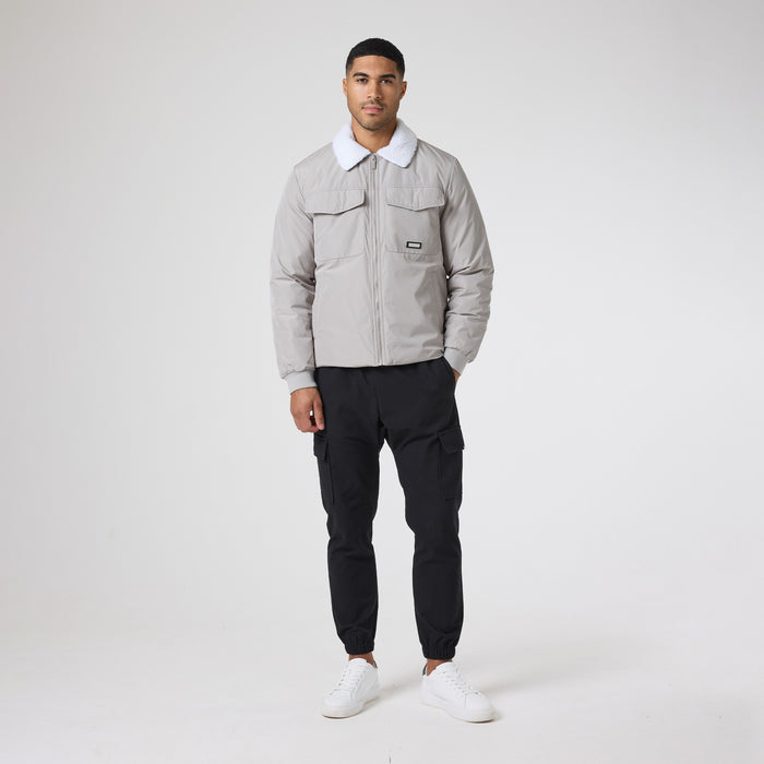 Padded Nylon Smart Jacket | Stone