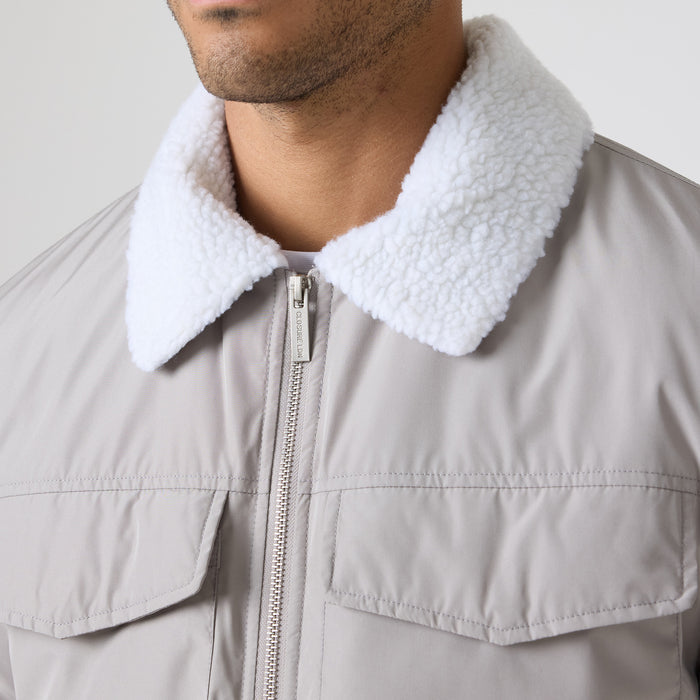 Padded Nylon Smart Jacket | Stone