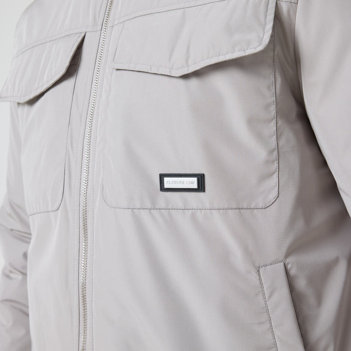 Padded Nylon Smart Jacket | Stone