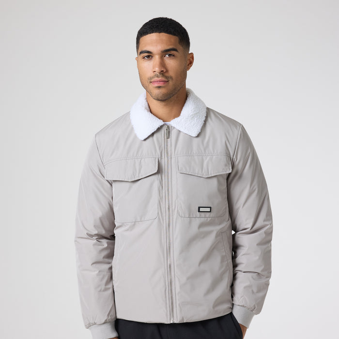 Padded Nylon Smart Jacket | Stone