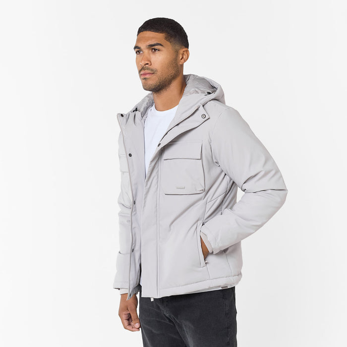Padded Utility Shell Jacket | Stone