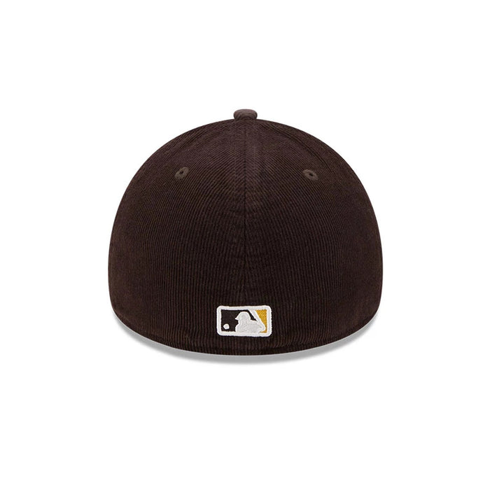 Pictured is this MLB Quickstrike Snow Wash Cord San Diego Padres 59FORTY A-Frame Fitted cap in dark brown. 6