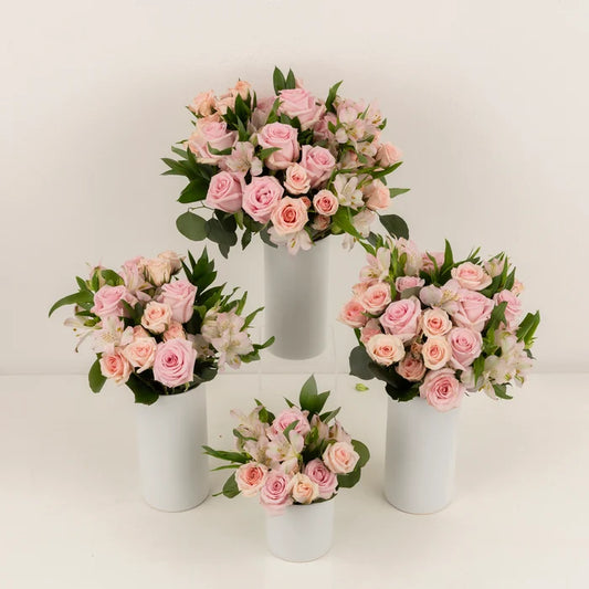 Pale Pink Flower Centerpieces Close Up - Image