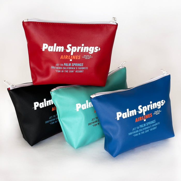 Palm Springs Airlines Travel Pouch - Red - Destination PSP