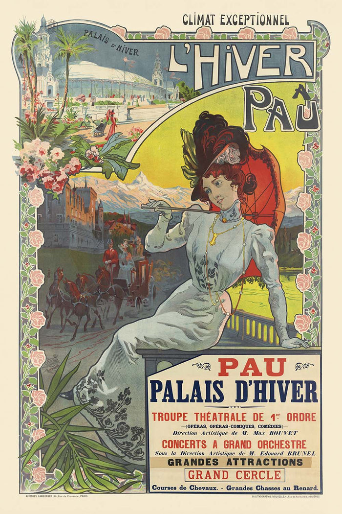 Pau Travel Poster: L’Hiver à Pau by Vincent Lorant-Heilbronn, 1900