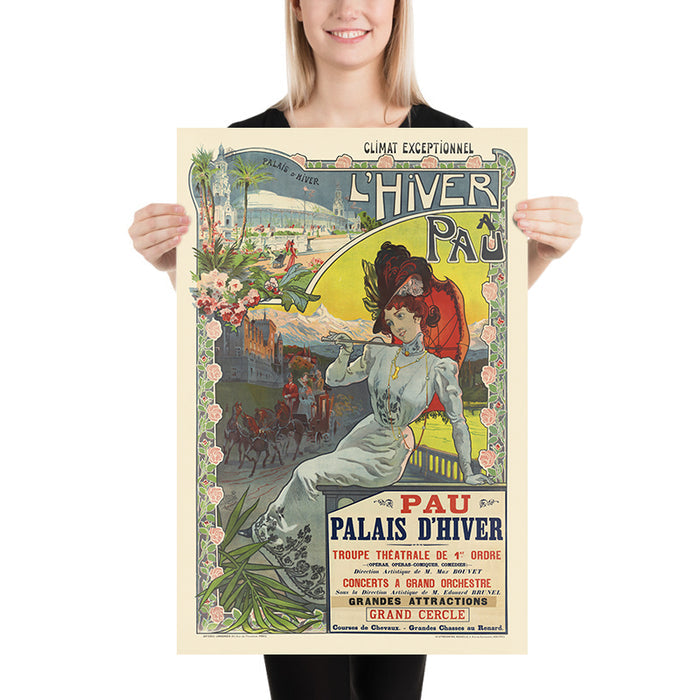 Pau Travel Poster: L’Hiver à Pau by Vincent Lorant-Heilbronn, 1900