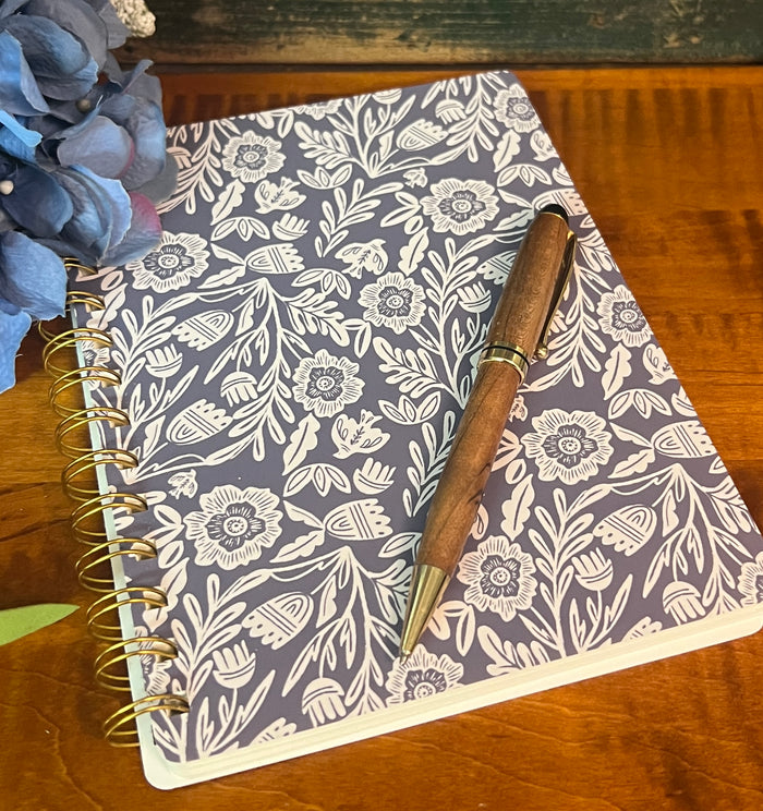PBK-1019036 Blue Florals Spiral Notebook