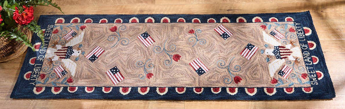 PD-109 Sweet Land Of Liberty Hooked Rug 2’x6’