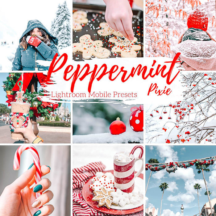 Peppermint Bright Holiday Presets Cool Mobile Lightroom Presets Pack - 3 Presets