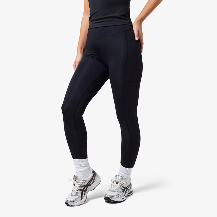 Women's Performance Pocket Legging  Black Closure London Front View