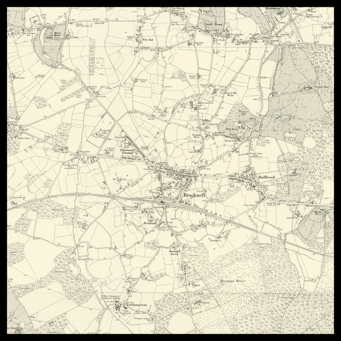 An old Ordnance Survey map of Bracknell