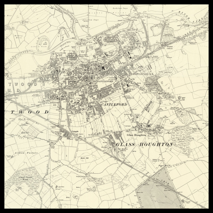 An old Ordnance Survey map of Castleford
