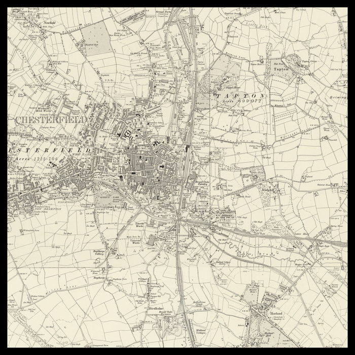 An old Ordnance Survey map of Chesterfield