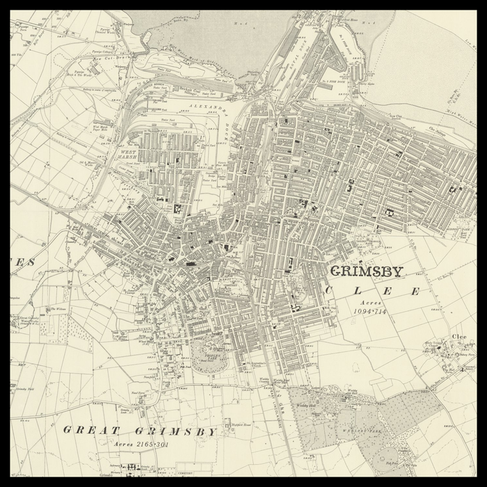 An old Ordnance Survey map of Grimsby