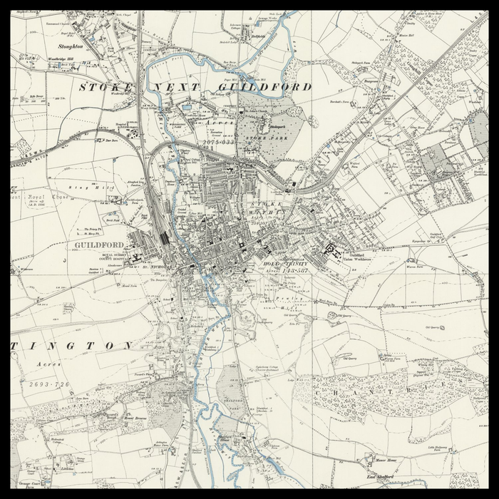 An old Ordnance Survey map of Guildford