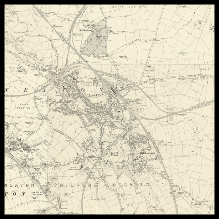 An old Ordnance Survey map of Nuneaton