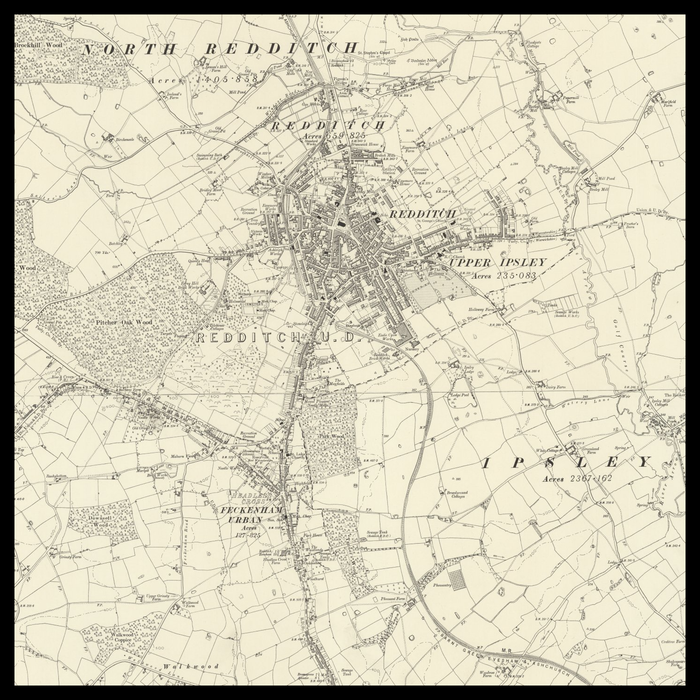 An old Ordnance Survey map of Redditch