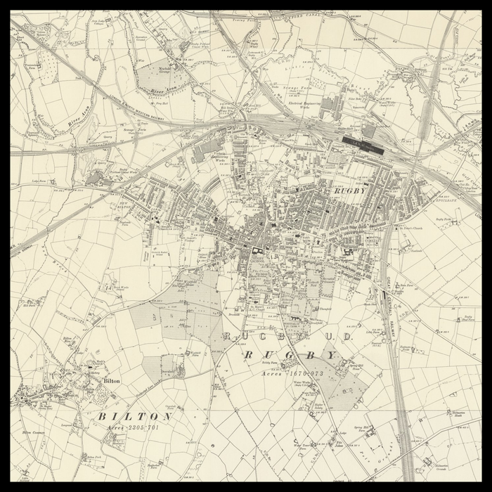 An old Ordnance Survey map of Rugby