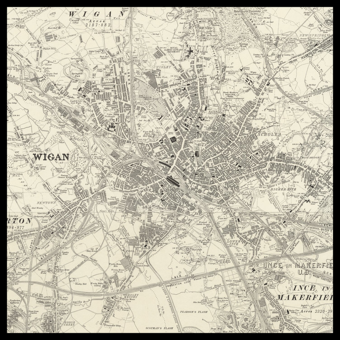 An old Ordnance Survey map of Wigan