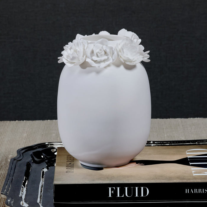 Petite Couronne Bone China Vase - White - Vases by Carlyle Avenue