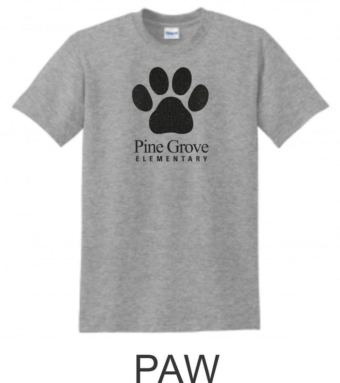 PGE Grey Basic Tee- 4 Designs- Matte or Glitter