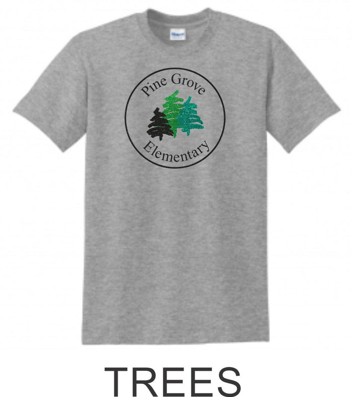 PGE Grey Basic Tee- 4 Designs- Matte or Glitter