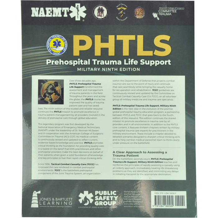 PHTLS Prehospital Trauma Life Support - Military Edition, back cover