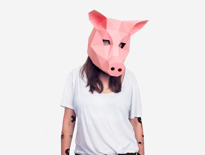 Pig Mask <br> DIY Paper Mask Template