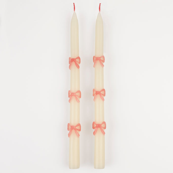 Pink Bow Taper Candles - Candles by Carlyle Avenue
