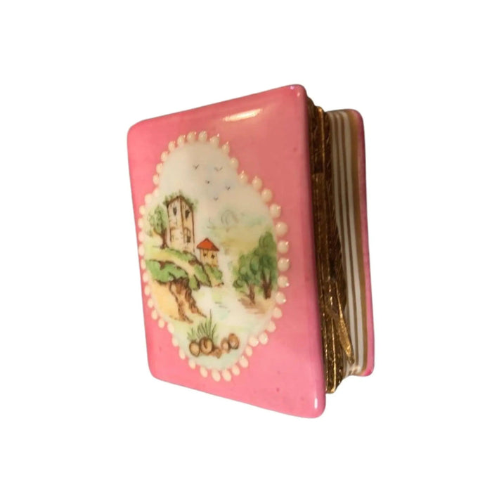 Pink Castle Trinket Box Porcelain Limoges French Trinket Box