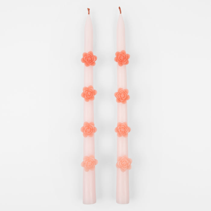 Pink Flower Taper Candles - Candles by Carlyle Avenue
