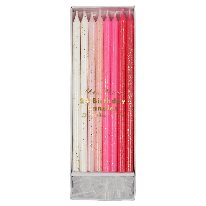 Pink Glitter Birthday Candles - Birthday Candles by Carlyle Avenue