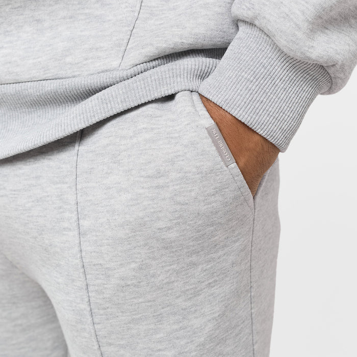Pleated Cuffed Jogger | Grey Marl