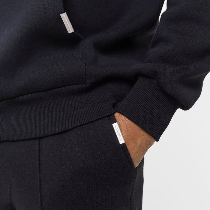 Pleated Open Hem Jogger | Black