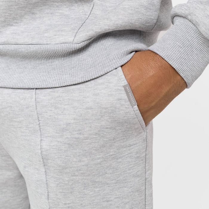 Pleated Open Hem Jogger | Grey Marl