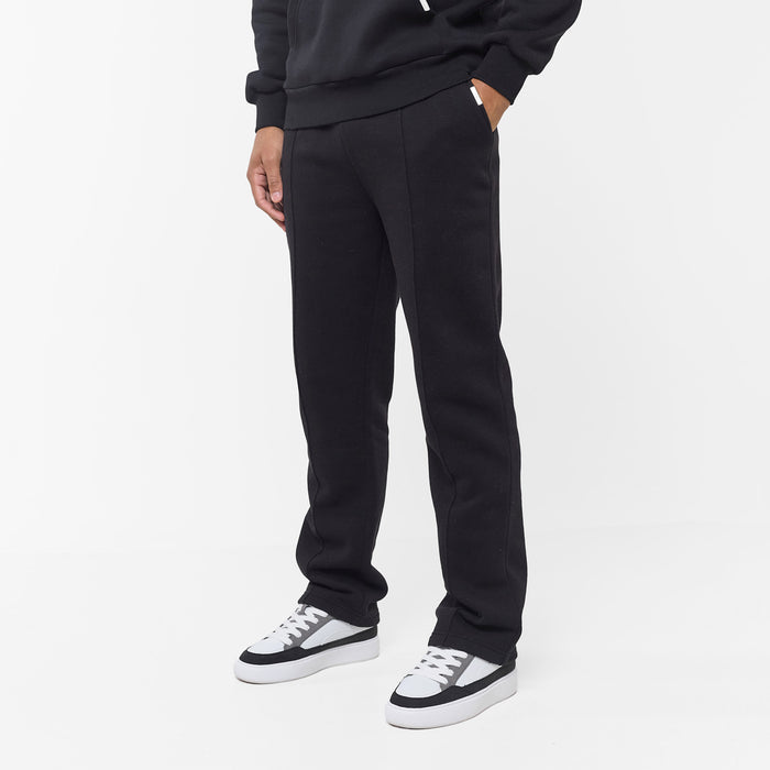 Men's tracksuit bottom with pleated detailing in black
