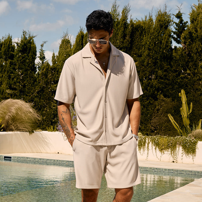 Pleated Short | Stone