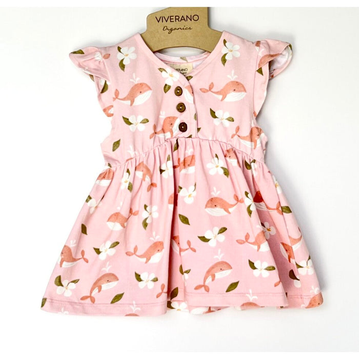 Plumeria Whales Baby Tunic Dress Top + Bloomer (Organic Jersey)