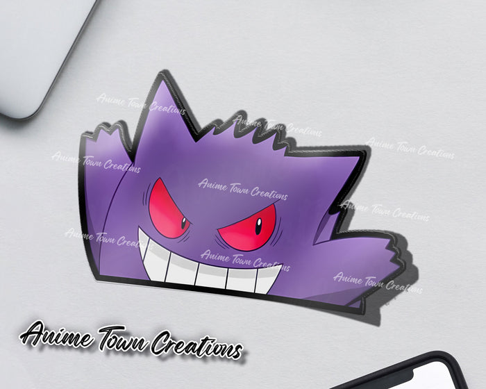 Anime Town Creations Sticker Pokemon Gengar Peeker 5" Accessories - Anime Pokemon Sticker