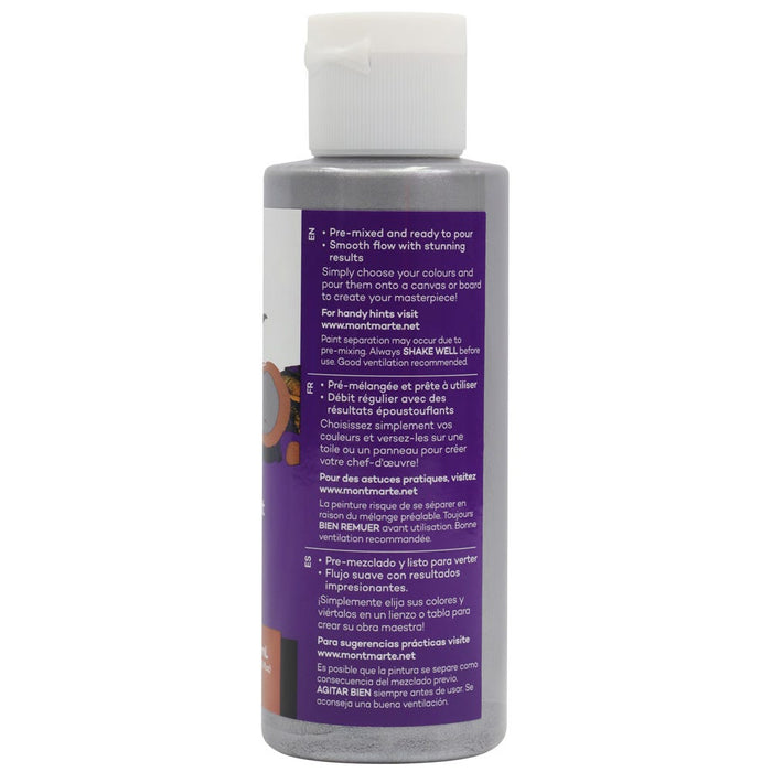 Pouring Acrylic Paint Premium 120ml (4.05 US fl.oz) Bottle - Silver