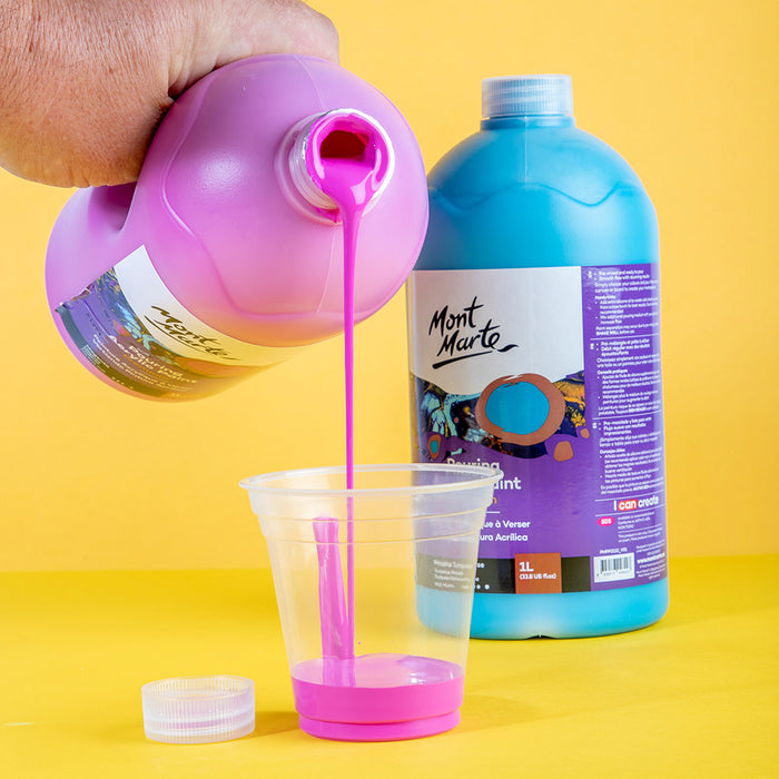 Pouring Acrylic Paint Premium 1L (33.8 US fl.oz) Bottle - Magenta