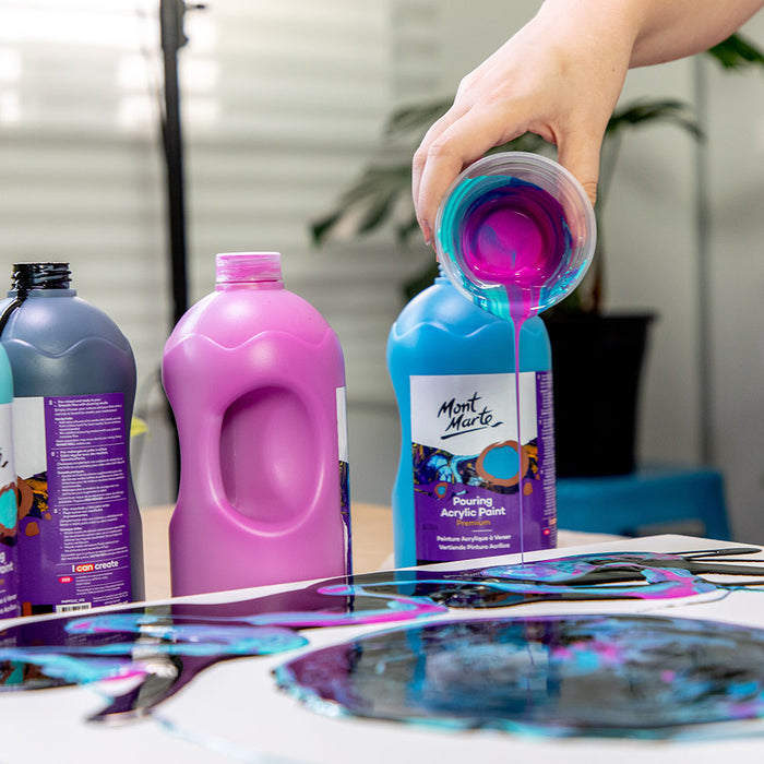 Pouring Acrylic Paint Premium 1L (33.8 US fl.oz) Bottle - Magenta