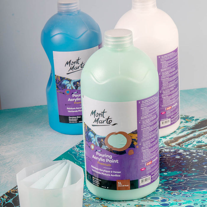 Pouring Acrylic Paint Premium 1L (33.8 US fl.oz) Bottle - Mint Green